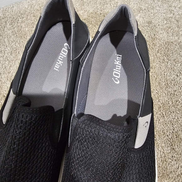 OluKai Black Slip-On Loafers main image 4
